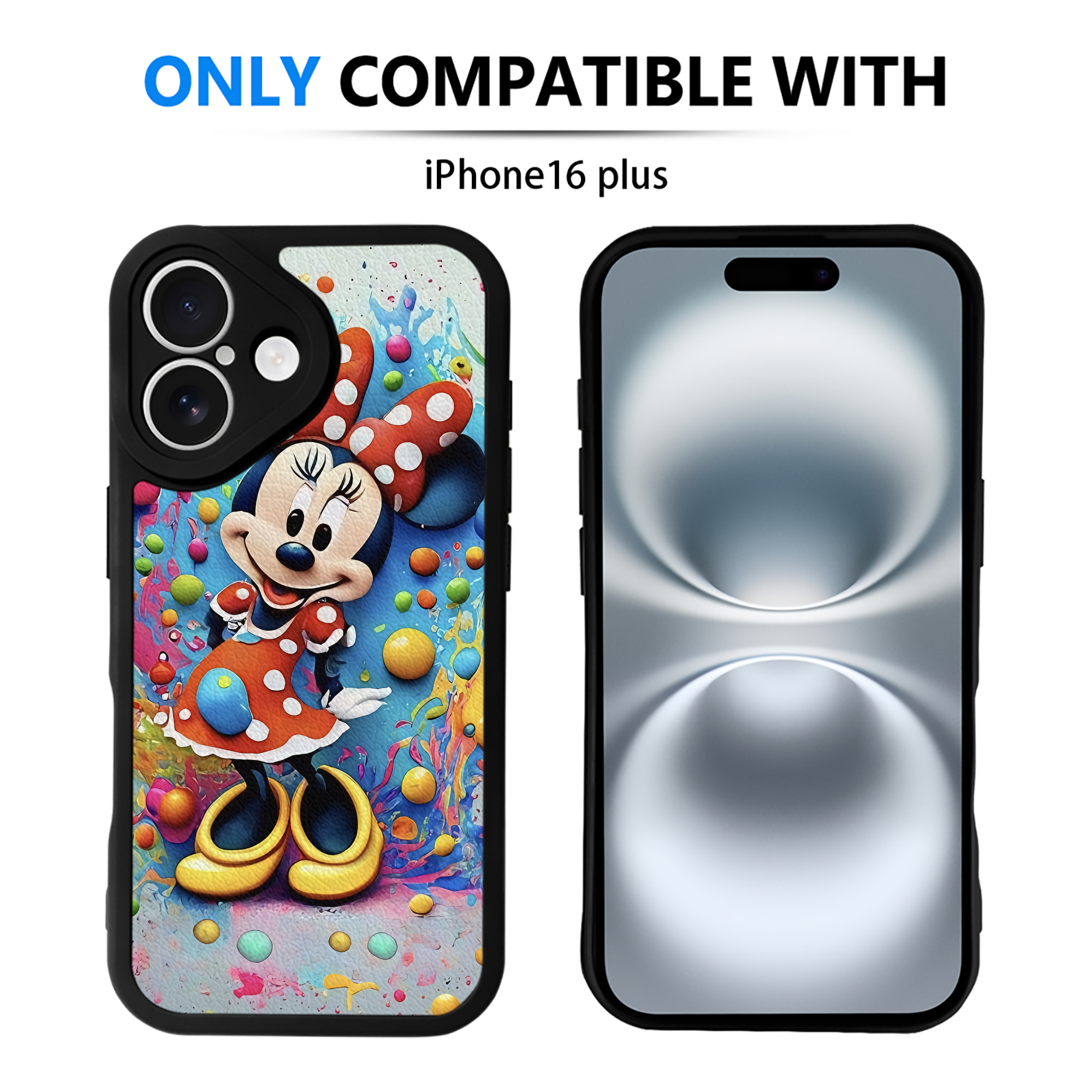 （画像用） ミッキーマウス Mickey Mouse 【iPhone 16シリーズ対応】シリコンスマホケース（レザー調） 材質：シリコン